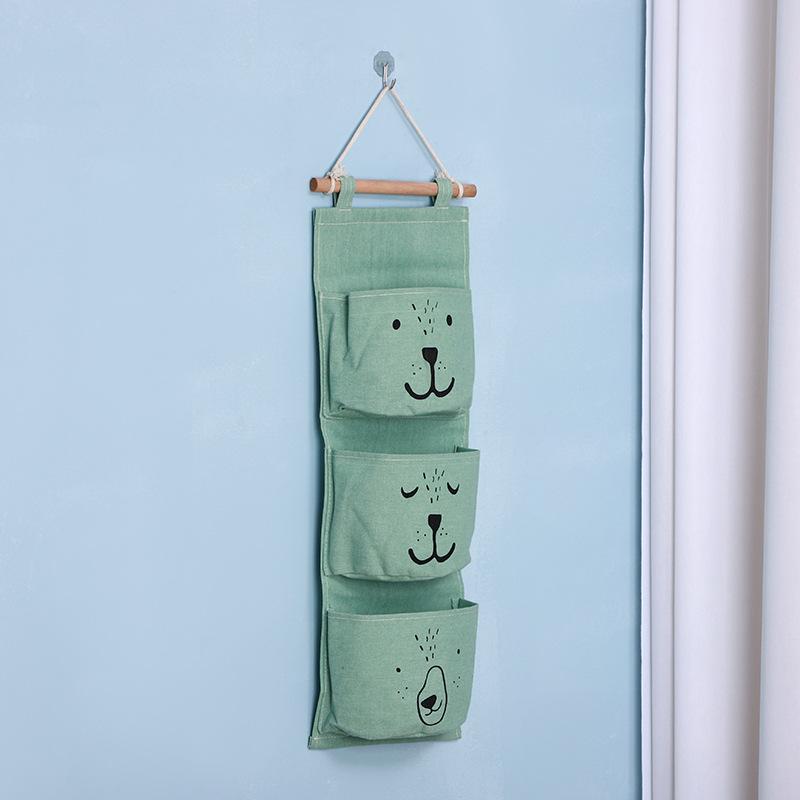 Hanging Storage Bag 3 Pocket Waterproof Hanging Organizer for Dorm Living Room Bathroom Home Fabric Wall Closet Organizer