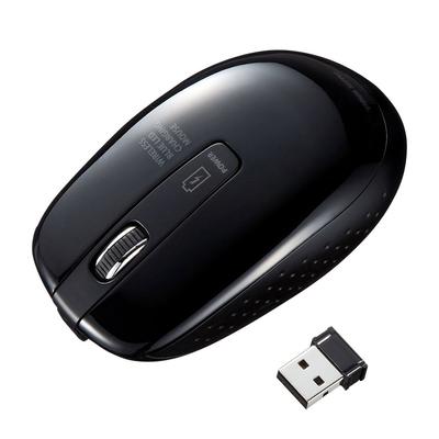 Беспроводная перезаряжаемая мышь Sanwa Supply с синим светодиодом, черная MA-WBL118BK
