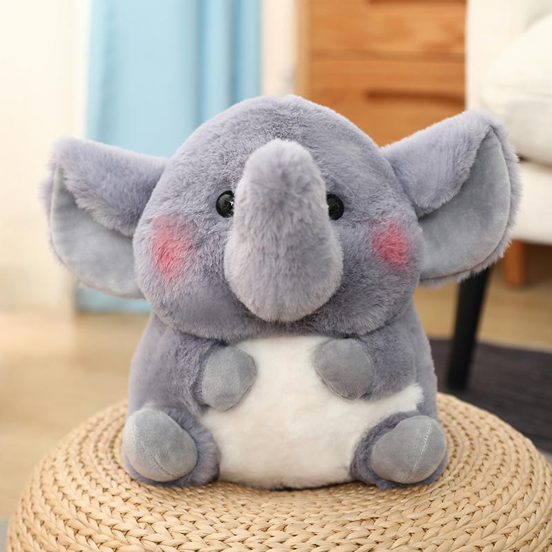 Kawaii Big Ball Animals Stuffed Bunny Pink Pig Monkey Elephant Penguin Hug Cuddly Plushie Toys Ferry Plush Soft Doll for Girl