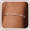 Moodear Silver Bracelets for Women Trendy 14K Silver Plated Beaded Bracelet | Dainty Twist Beaded Chain Bracelet, Waterproof Non Tarnish Jewelry,