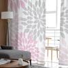 Light Pink Grey White Dahlia Texture Tulle Curtains for Living Room Kitchen Bedroom Sheer Tulle for Cafe Hotel Modern Home Decor