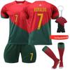 22/23 Portugal Home/Away Jerseys Children's Football Training Suit Set