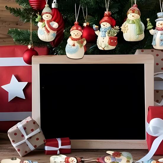 Рождественский набор Деревянный снеговик Рождественское украшение Статуэтка снеговика с веревкой Украшение для рождественской елки Подвеска Декоративные деревянные изделия