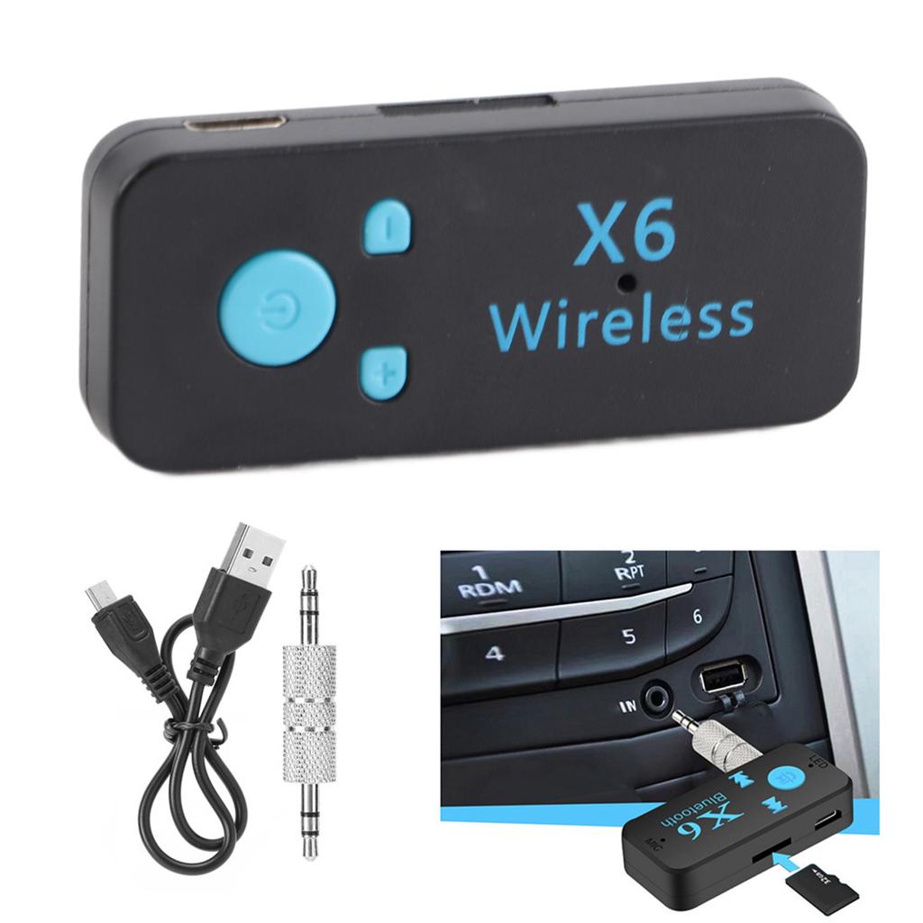 X6 Автомобильный Bluetooth-аудиоприемник с музыкальным приемникем, 3,5 динамиками, функцией воспроизведения и функцией громкой связи