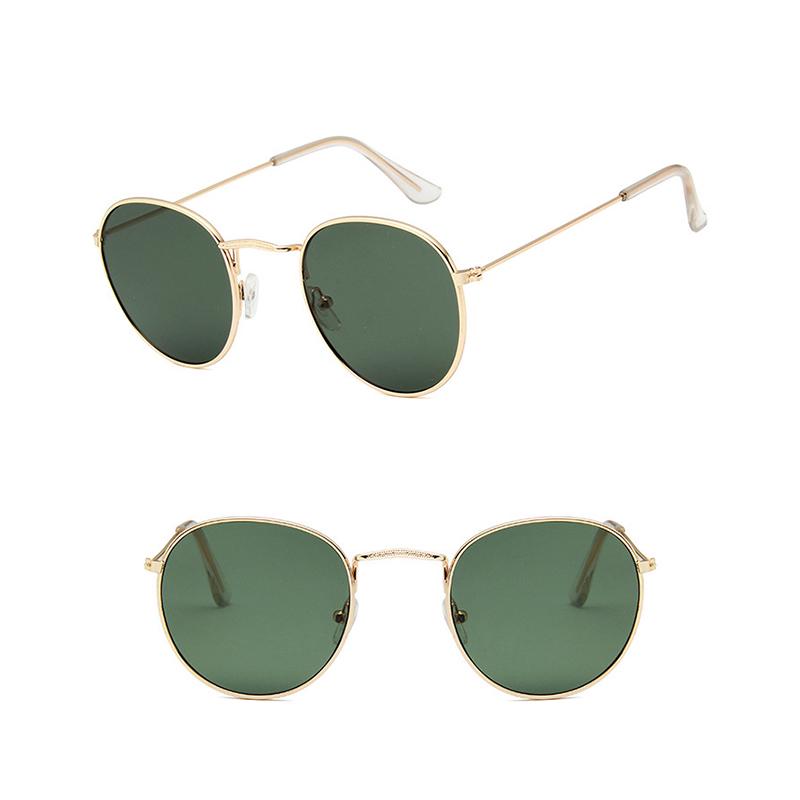 Мода Мода Круглая Рамка Стеклянные Аксессуары Солнцезащитные Очки Светоотражающий Тени Тенденция Красочные Для Женщин Анти-УФ