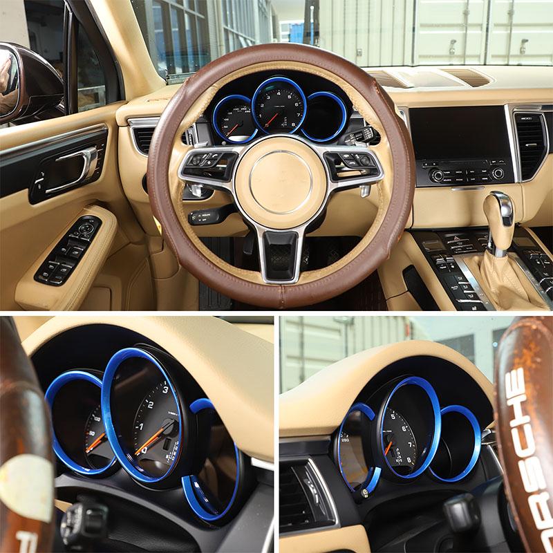 Для Porsche Macan 2014-2026 ABS Красная Декоративная Рамка Панели Приборов Кольцо Ободка Шкала Стиль Отделка Аксессуары для Салона Автомобиля