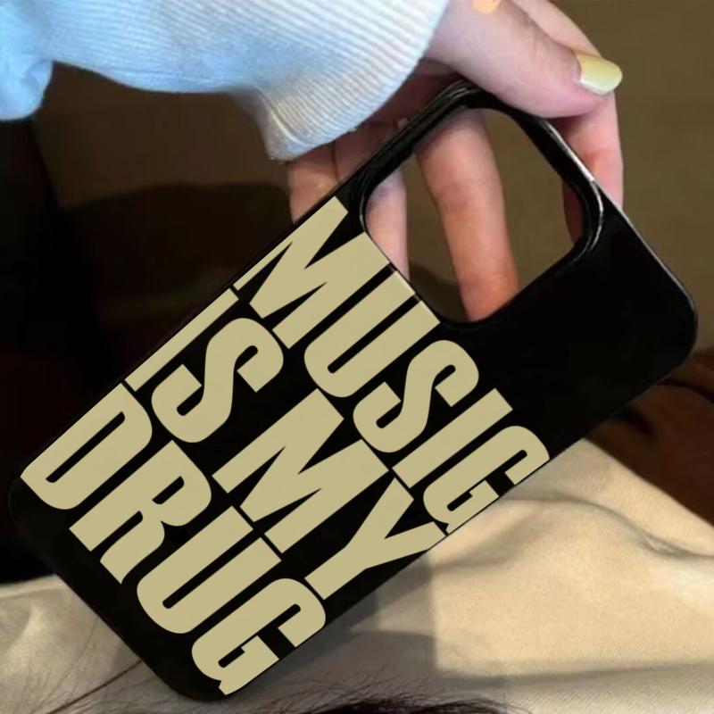 Love Music English Trendy Art Personalized Creative Phone Case For iPhone 16 15 14 13 12 11 17 18 Pro Max 16E Air 7 8 Plus Cover 5