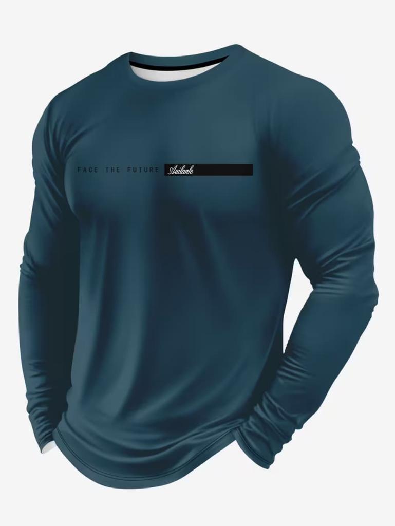 Mexico Eagle Print T Shirt for Men Fashion Comfortable Polyester Long Sleeve T-Shirt Casual O-Neck Pullover Autumn Loose Men's Tops