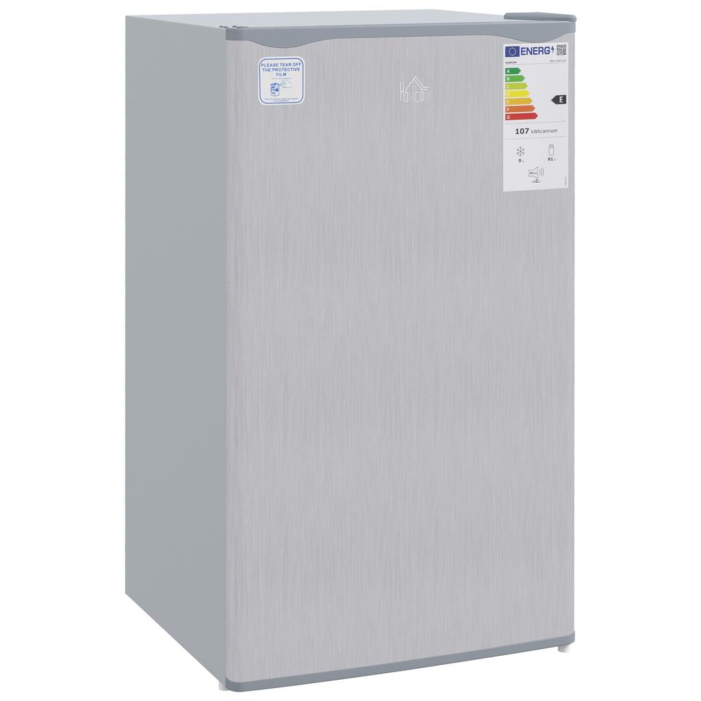 91 Litre Under Counter Fridge Freezer, Small Fridge Freestanding with Chiller Box, Adjustable Thermostat, 47.5cm Wide, Grey