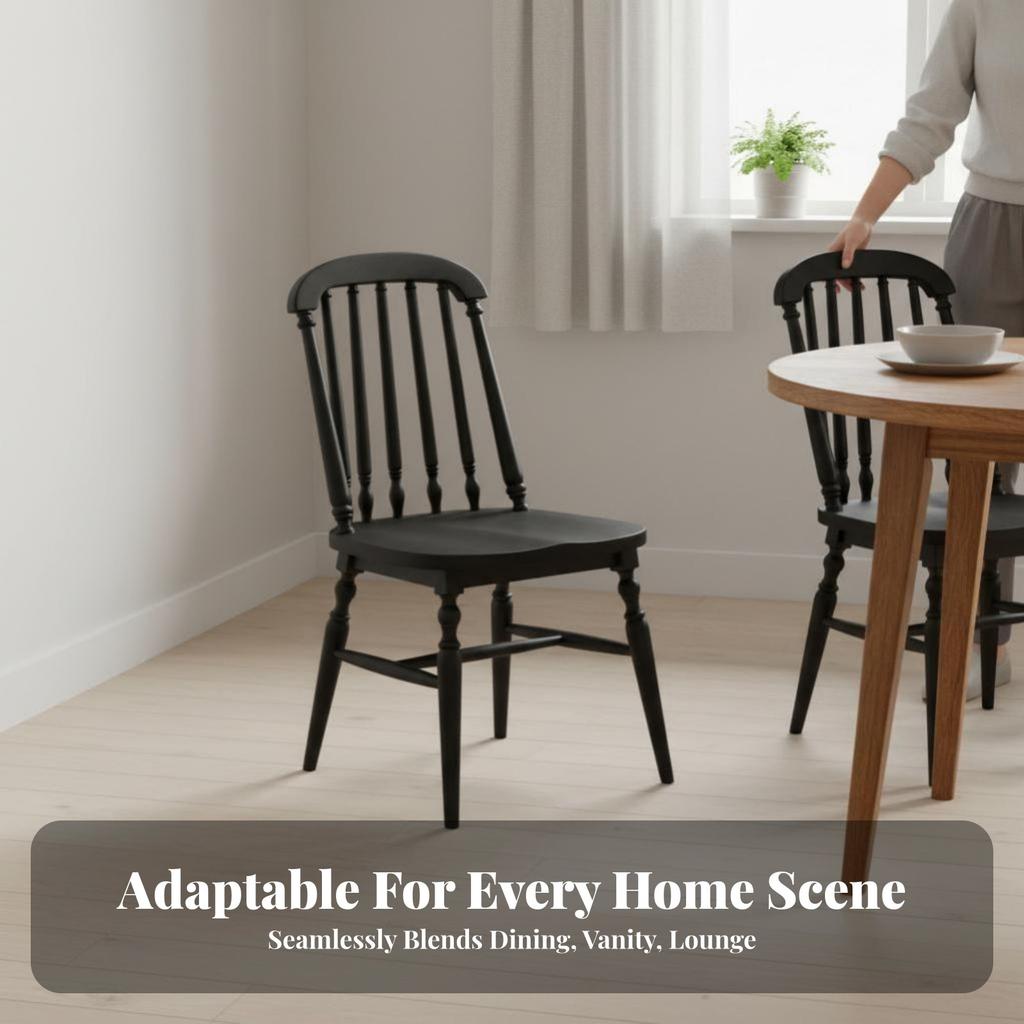 Upholstered Spindle Rear Chair French Inspired by Design Indoor Furniture Retro and Design Thick Cushioning for Adults, Kitchen