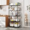 5 Tier Storage Shelves Adjustable Storage Rack 66 Lbs Capacity Storage Shelf for Kitchen Pantry Closet Bathroom Laundry Garage