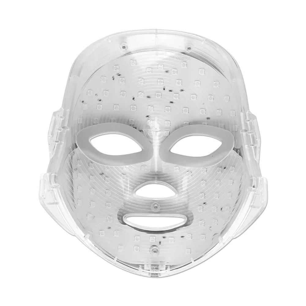 Rechargeable 7-Color LED Photon Facial & Neck Mask — Skin Rejuvenation, Whitening, Face Lifting, Anti-Wrinkle Beauty Device for Home SPA