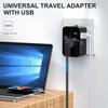 Двойные USB-порты Универсальный дорожный адаптер Адаптер вилки UK на EU Настенное зарядное устройство Преобразователь переменного тока Мировой для США ЕС Великобритания AUS