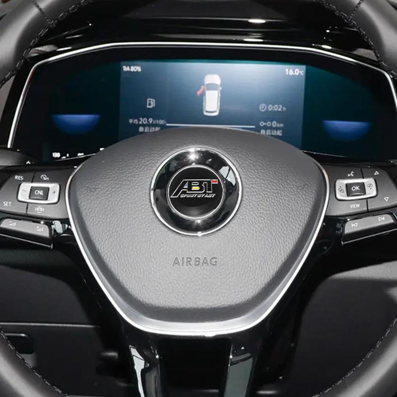 UDXKW1 45mm 50mm Car Steering Wheel Badge For Volkswagen GTI VW Scirocco Polo Golf Passat Tiguan Emblem Stickers Auto Decal Accessories