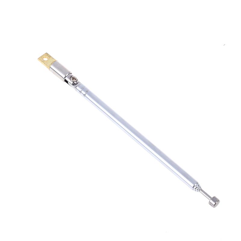1Pc 37Cm 5 Section Telescopic Stainless Steel Am Fm Radio Universal Antenna