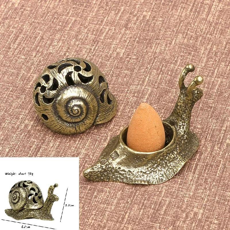 New Antique Brass Snail Statue Creative Aromatherapy Supplies Desk Ornament Traditional Craft Accessory Creative Gift Decoration