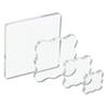 PATIKIL Acrylic Stamp 4 Pieces Clear Stamping Blocks with Grid Decorative Mounting Block Wave Design for DIY Card Making Blocks, Lines, Set,