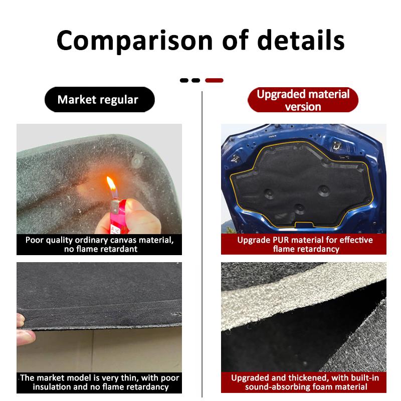 Engine Hood Sound Pad For Jeep Wrangler JL 2018 2019~2023 Heat Insulation Cotton Cover Soundproof Mat Car Interior Accessorie Heat Shields 2