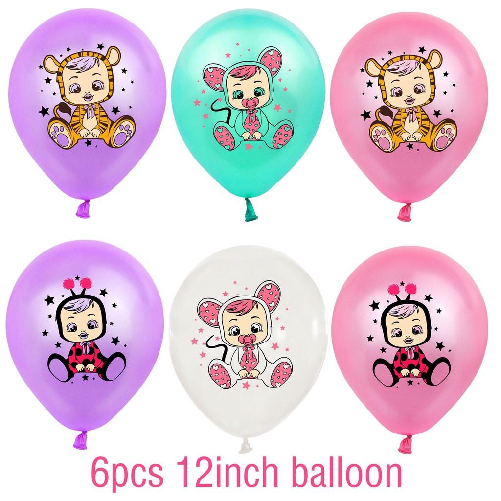 Очаровательный набор для украшения дня рождения Cry Babies Magic Tears с красочными баннерами и воздушными шарами