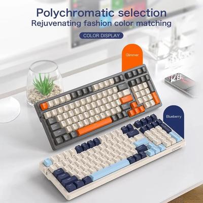 K8 Беспроводная механическая игровая клавиатура с возможностью горячей замены с подсветкой Bluetooth 2,4G Проводной линейный красный переключатель для PS4 PC Win Mac Gamer