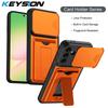 KEYSION Сумка-кошелек Чехол для телефона для Samsung Galaxy A57 5G A37 A27 A17 5G Защита камеры со сдвижной крышкой Подставка Ударопрочный чехол