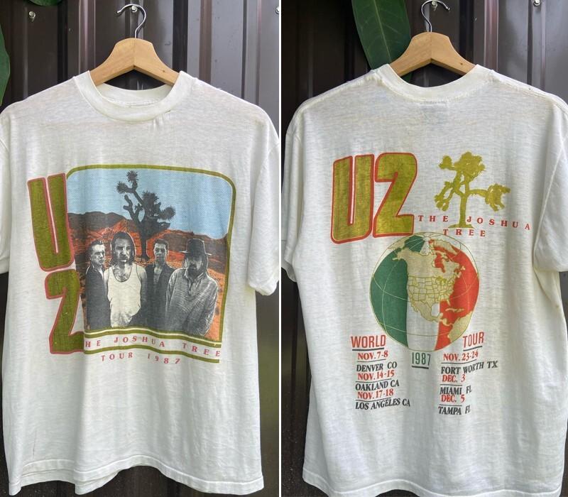 Vtg 80s U2 The Joshua Tree Tour Remake T-shirt 2 side S5XL NH15591