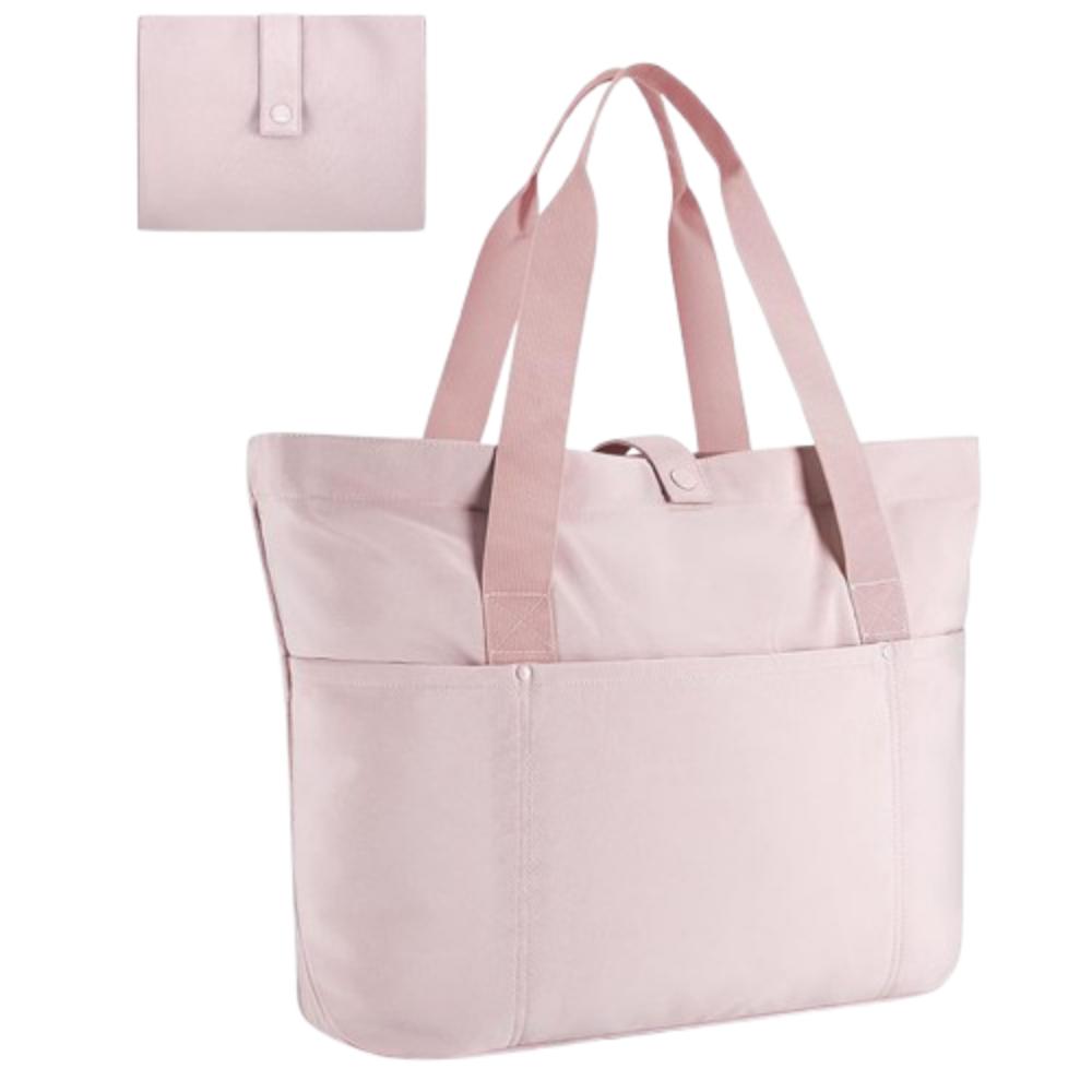 Zipper Foldable Tote Bag Portable Shoulder Handbag Hand-held Large Shoulder Bag  Women