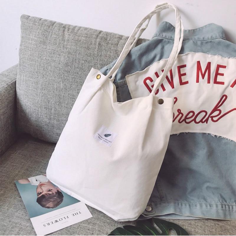 Сумки для женщин 2021 года, вельветовая сумка через плечо, многоразовые сумки для покупок, повседневная женская сумка-тоут MIT