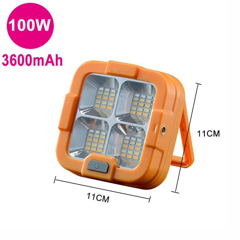 100 Вт/1000 Вт Солнечный кемпинговый фонарь уличный портативный прожектор перезаряжаемый аварийный внешний аккумулятор ночник солнечный светодиодный фонарь для палатки
