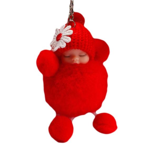Плюшевая кукла с пушистым помпоном и бантом, подвесной кулон, брелок для ключей