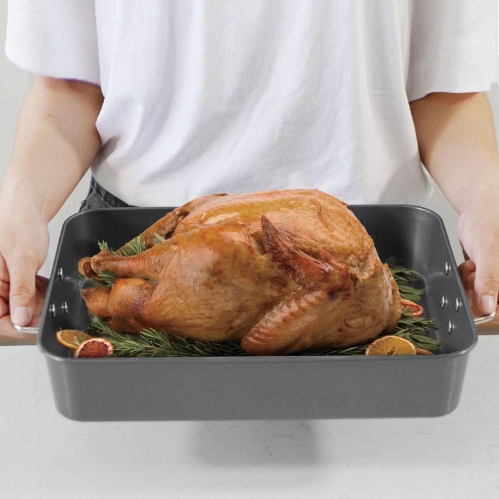 Carbon Steel Chicken Roasting Pan Rectangular Cake Pan Durable Lasagna Pan  Oven
