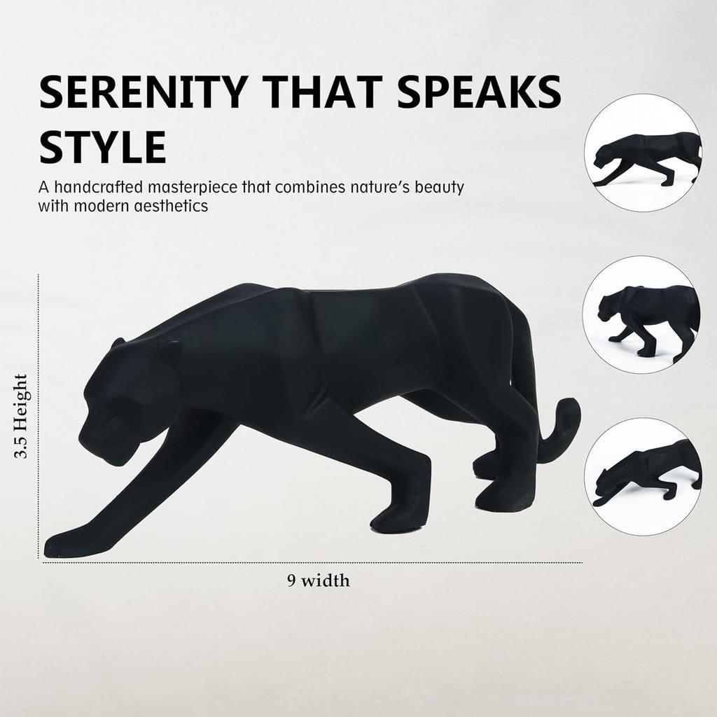 Современные геометрические фигурки черной пантеры и ягуара – уникальные скульптуры животных для домашнего декора, гостиной, спальни