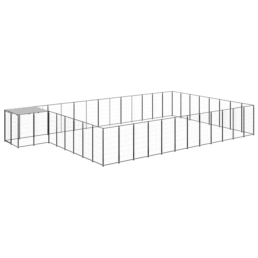 Dog Kennel Black 30.25 m² Steel