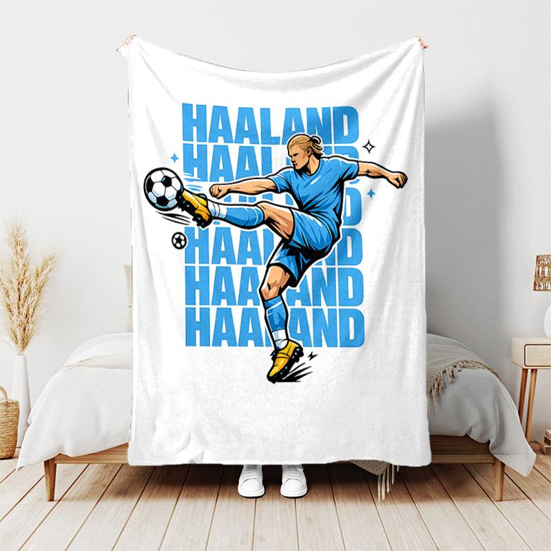 1pc Blanket - Haaland Print Design, Lightweight Blanket for Sofa, Bed- Soft &Warm, Gift for All Seasons