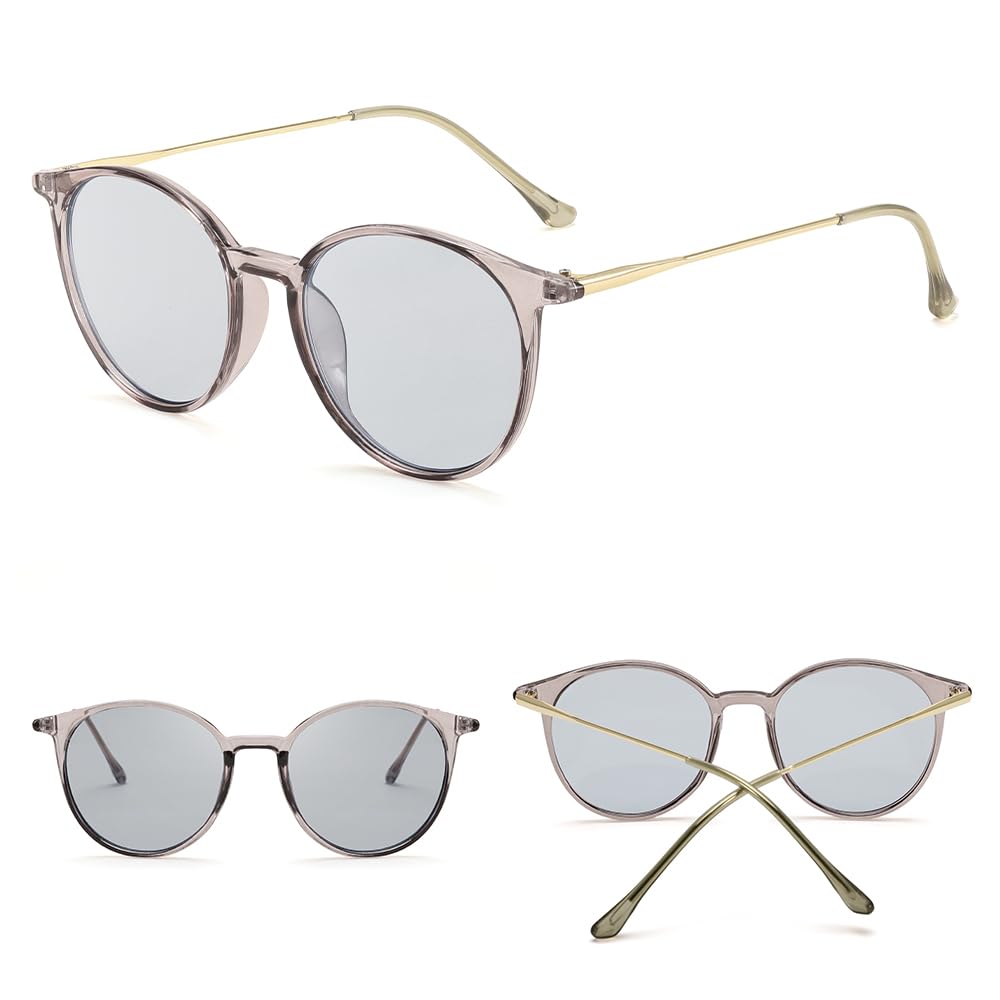 Солнцезащитные очки UV400 UV Защита Модные очки Круглые Маленькие Стильные Легкие Модные Для Поездок на работу Путешествий Вождения Мужские Женские Бостон B1157 [FEISEDY]