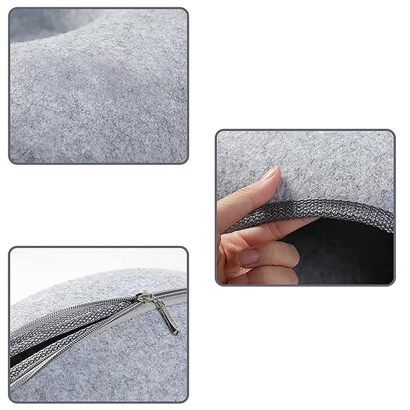 Round Tunnel Cat Bed Comfortable Donut House - light gray