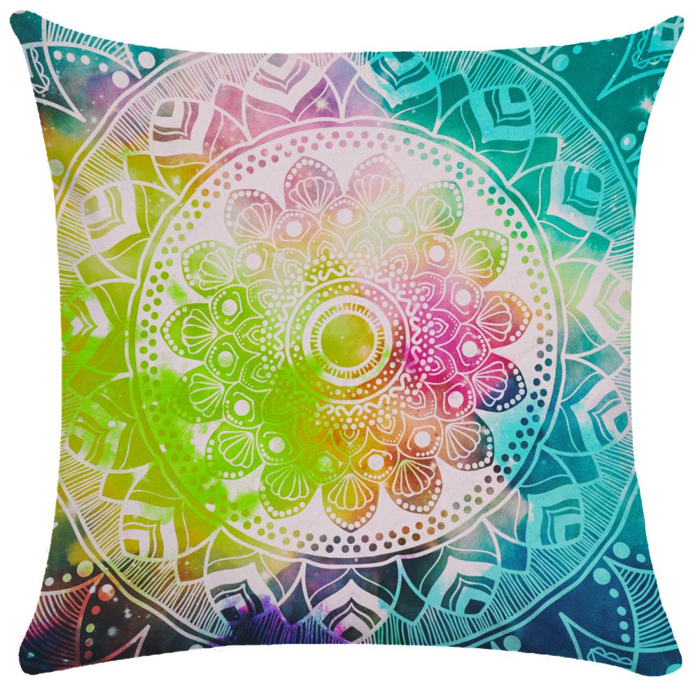 45X45CM Скандинавская акварель Мандала Этнический ветер Звездный полиэстер Наволочка Гостиная Диван Украшение Подушка