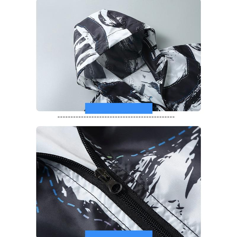 Men's Summer Ice Silk Sun Protection Clothing Thin Section UV Protection Plus Size Sun Protection Clothing Asian Size 4XL-10XL