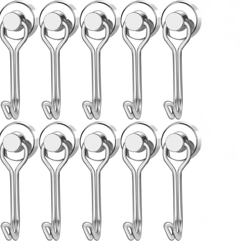 20 шт. черных магнитных крючков Cruis Heavy Duty Неодимовые редкоземельные магнитные вешалки, Сверхсильные магниты с крючком для подвешивания, R