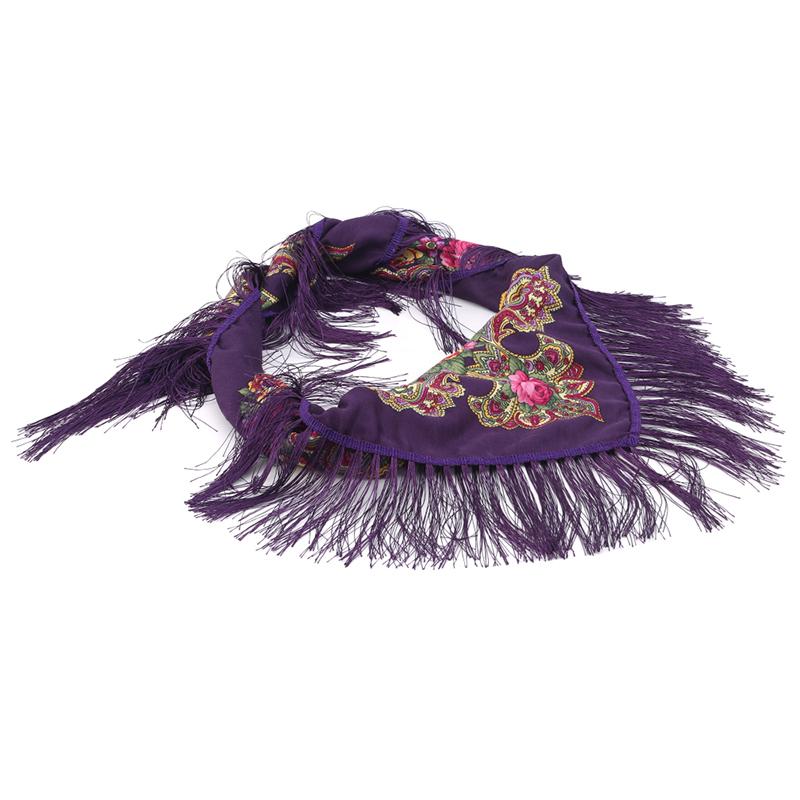 Хлопковый шарф в этническом стиле, женский платок на голову в стиле ретро, четырехсторонняя шаль с кисточками, квадратный шарф с цветком