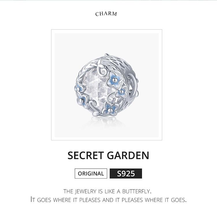 BAMOER из стерлингового серебра 925 пробы, секретные садовые стеклянные бусины с гортензиями для оригинальных браслетов и ожерелья диаметром 3 мм