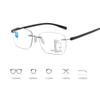 Unisex Square Progressive Multifocal Glasses Men Women Trendy Rimless Reading Glasses Vintage Blue Light Blcoking Eyeglasses