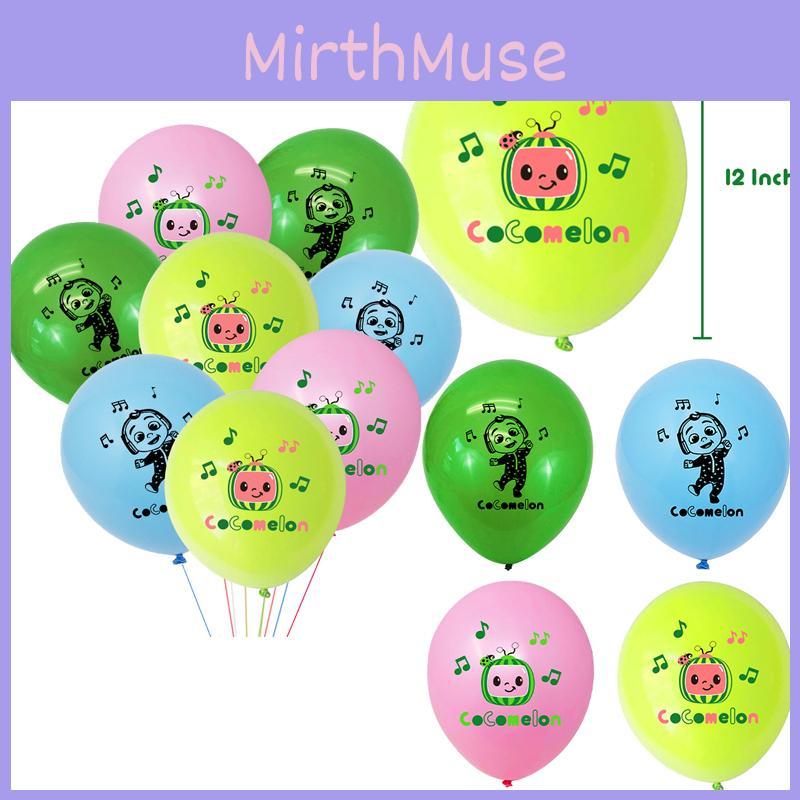 Воздушные шары из латекса в стиле Кокомелон, разноцветные, принадлежности для украшения детской вечеринки по случаю дня рождения