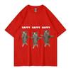 Funny Cute Cat Meme Graphic TShirt Happy Dance Cat Print Short Sleeve T-shirt Men Women Casual Fashion Cotton Oversized T Shitrs