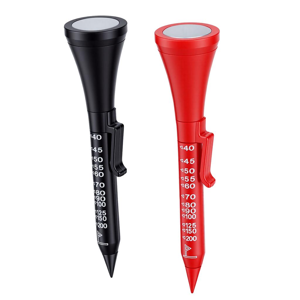 2PCS Ball Multi Function Tool Flagstick Rangefinder Ball Marker Pocket Clip Club Face Alignment Aid Groove Cleaner