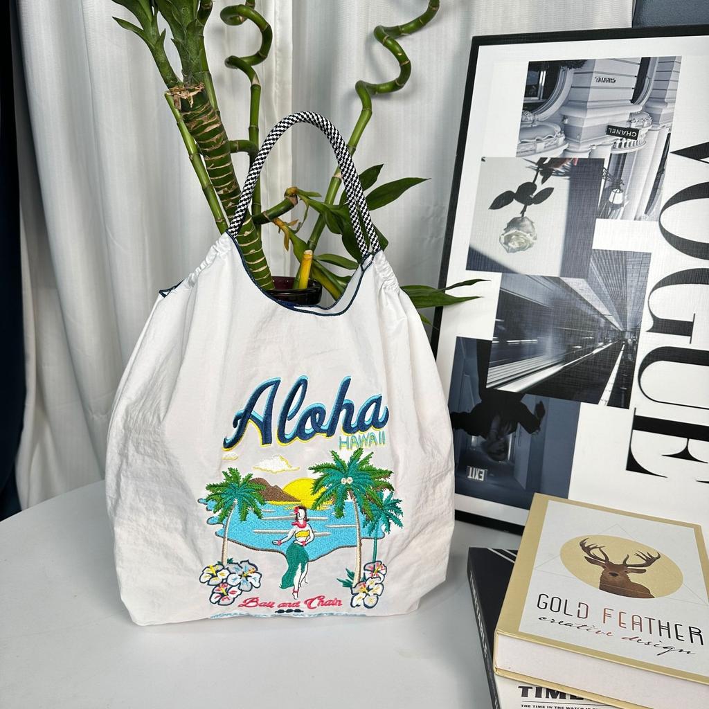 Embroidery Shopping Bag Women'S Fashion Niche Large Capacity Shoulder Bag Tide