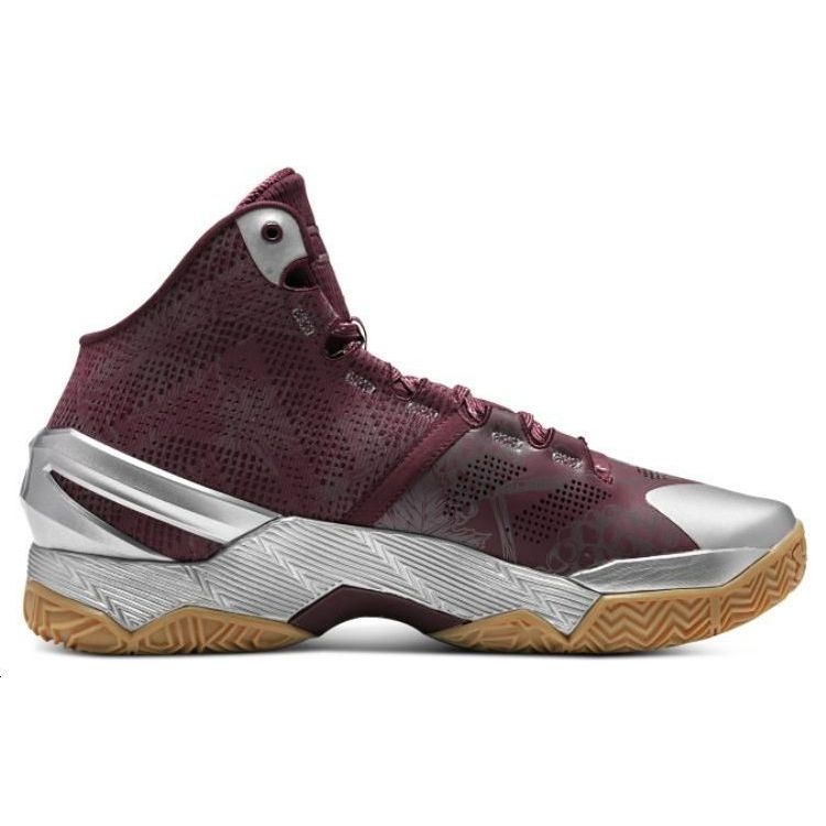 Under Armour Curry 2 Retro Мужские Глубокий Красный Металлический Серебряный 3026052-601