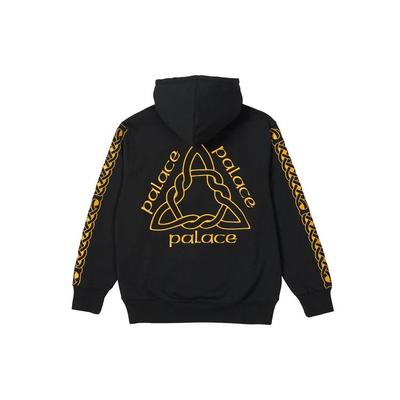 Palace FW21 Толстовка Ye Olde с треугольным узором и топами унисекс с принтом логотипа, черная P21HD028