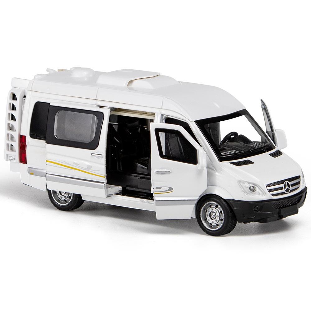 1/32 Scale Benz Sprinter MPV Diecast Car Model Toy, Pull Back Toy Vehicle with Sound and Light for Kids Toddler Boys Girls Gift Collection