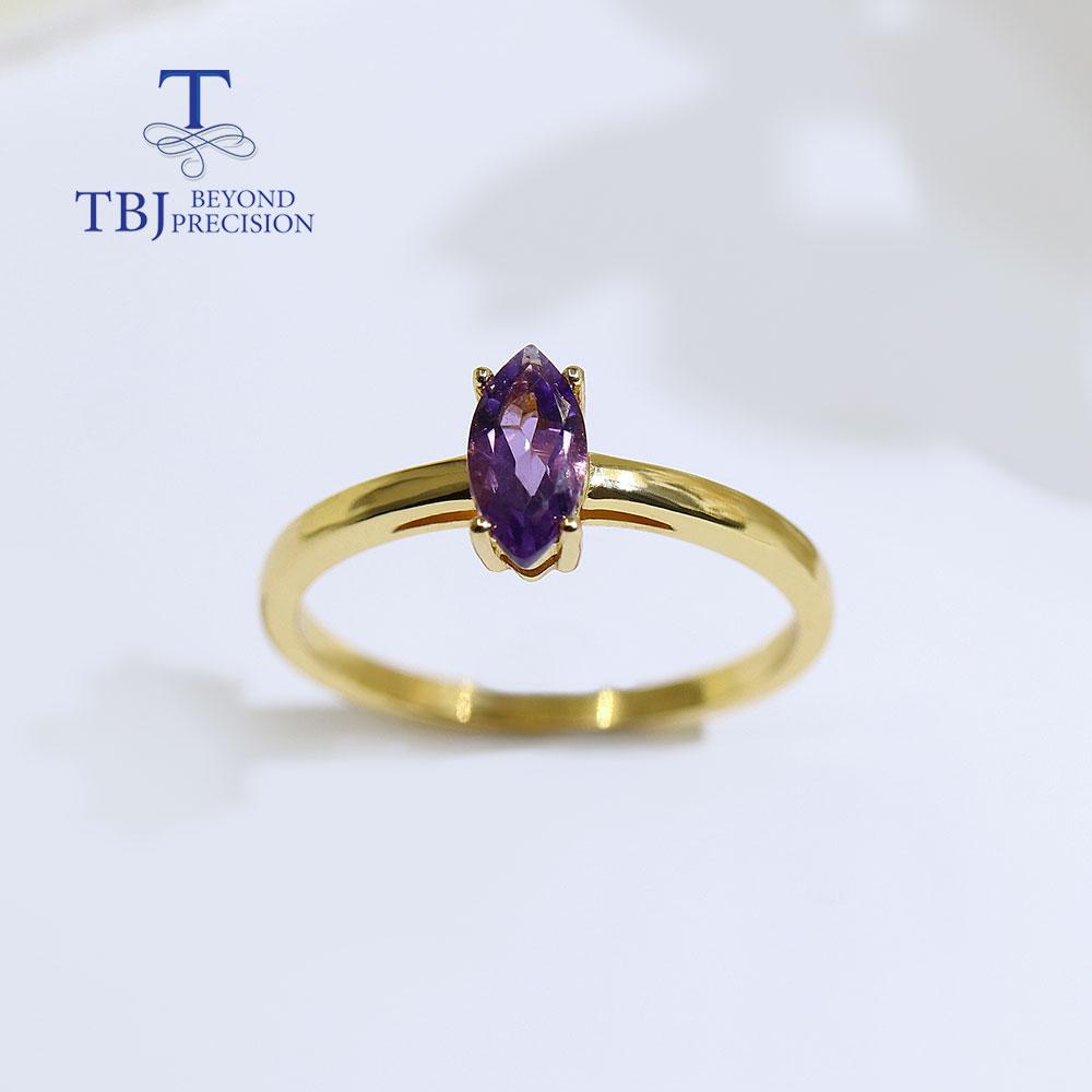 100% натуральное простое кольцо с аметистом mq 4*8 мм, полудрагоценный камень, серебро 925 пробы, изысканные украшения для девочек, женщин, повседневная одежда